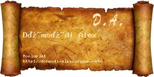 Dömsödi Alex névjegykártya