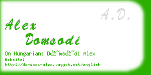 alex domsodi business card